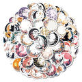 50PCS Moon Flower and Cat Stickers Laptop Phone Decoration Scrapbook Guitar Motorcycle Graffiti Luggage Waterproof DIY Sticker