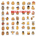 50/100 Fun Cartoon Potato Stickers Guitar Notebook Luggage DIY Waterproof Stationery Stickers