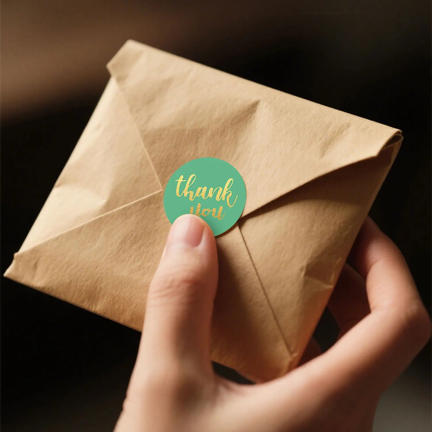 500Pcs 25mm Gold Foil Thank You Stickers for Baking Wedding Decor Birthday Party Gift Sealing Sticker
