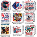 9 sheets flag series DIY Independence Day themed iron-on decals, July 4th themed heat transfer DIY for clothing, T-shirts, jeans