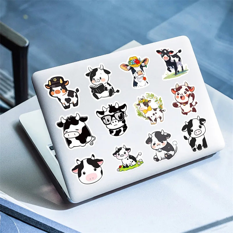 10/30/50PCS Cute Cow PVC Sticker Aesthetic DIY Children's Decoration Scrapbooking Korean Stationery School Supplies for Kids