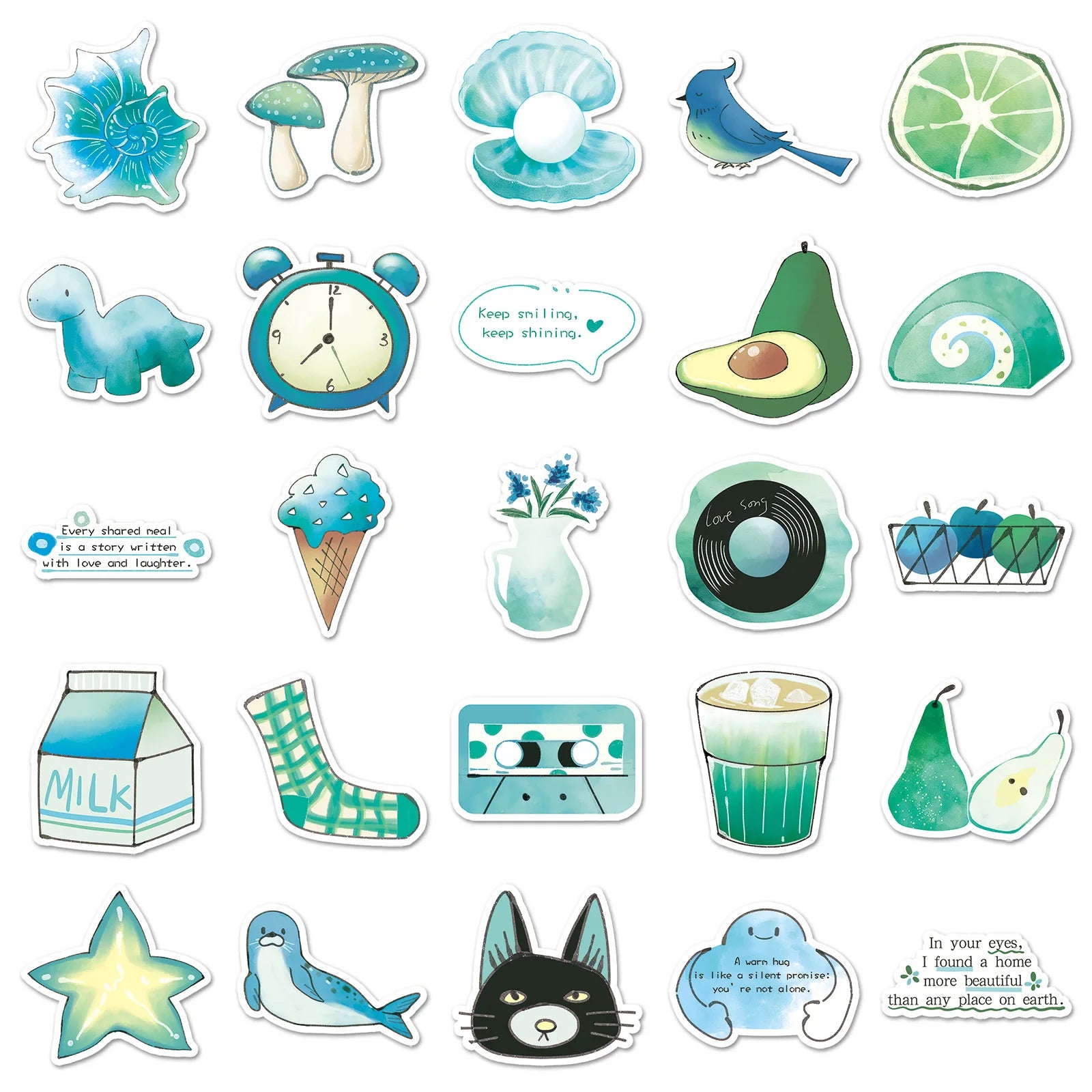 100Pcs Cute Hand-painted Style Graffiti Stickers Office Stationery Decals Notebook Diary Mobile Phone Luggage Helmet Stickers