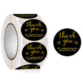 500Pcs/Roll Gilding Thank You for Supporting My Small Business Stickers Pink/Black 2.5cm/1.0inch Perfect for Aftercare