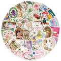 56/112PCS Cartoon Pink Mysterious Girl Graffiti Stickers Decorative Guitar Notebook Luggage DIY Stationery Waterproof Stickers