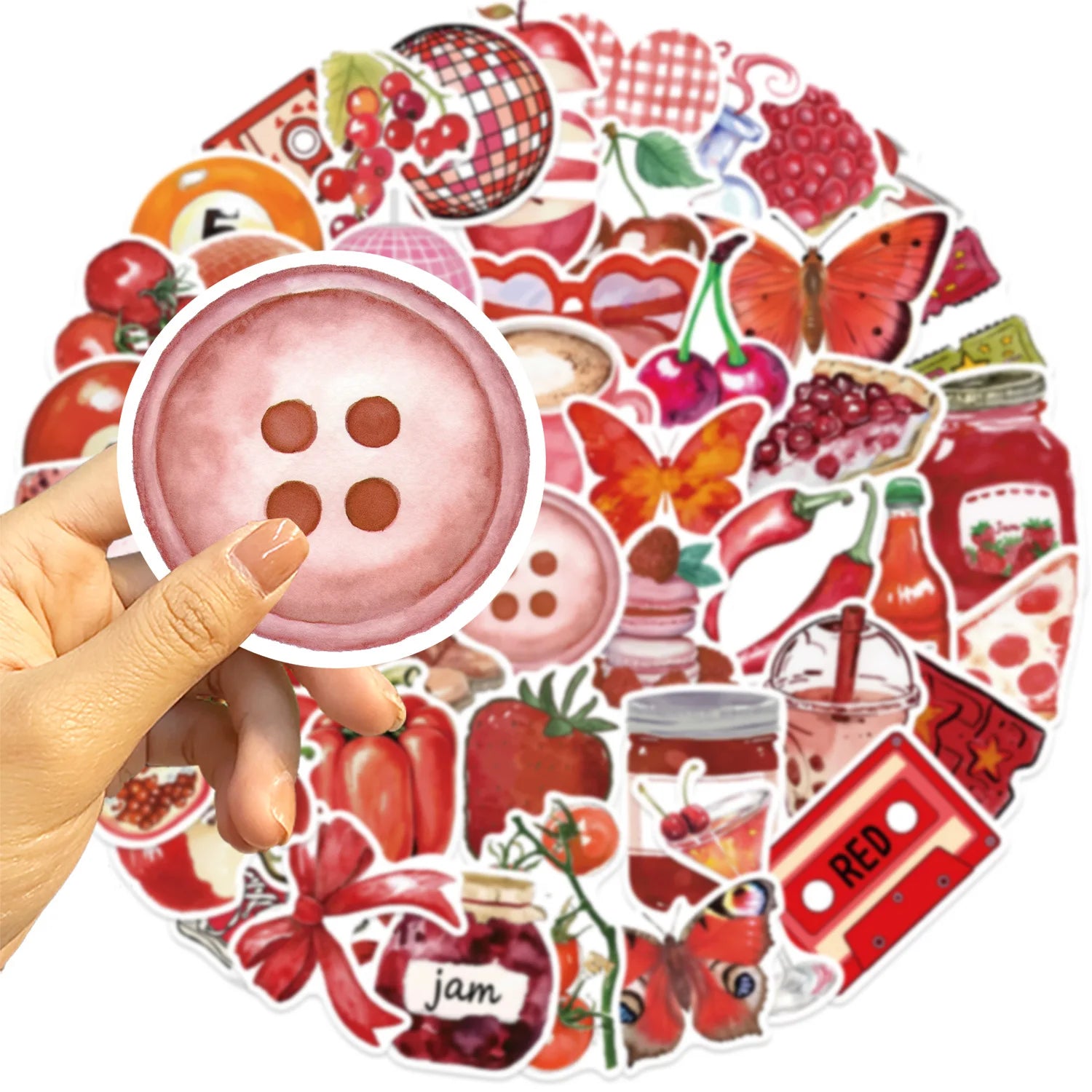 50/100PCS Cartoon Cherry Downtown Stickers Decorative Guitar Notebook Luggage DIY Waterproof