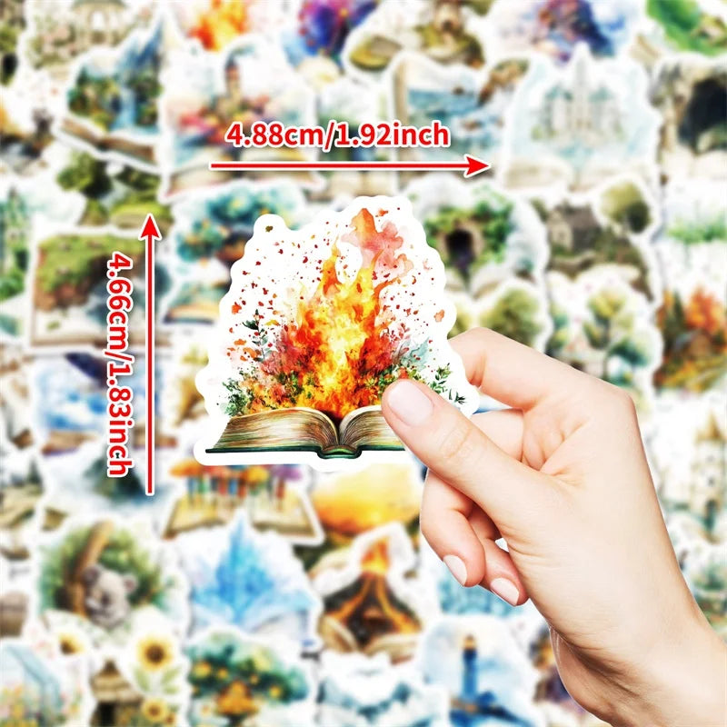 10/30/50PCS Kawaii Kapu Forest Sticky PVC Sticker Aesthetic Stationery DIY Decoration Scrapbooking School Supplies for Kids