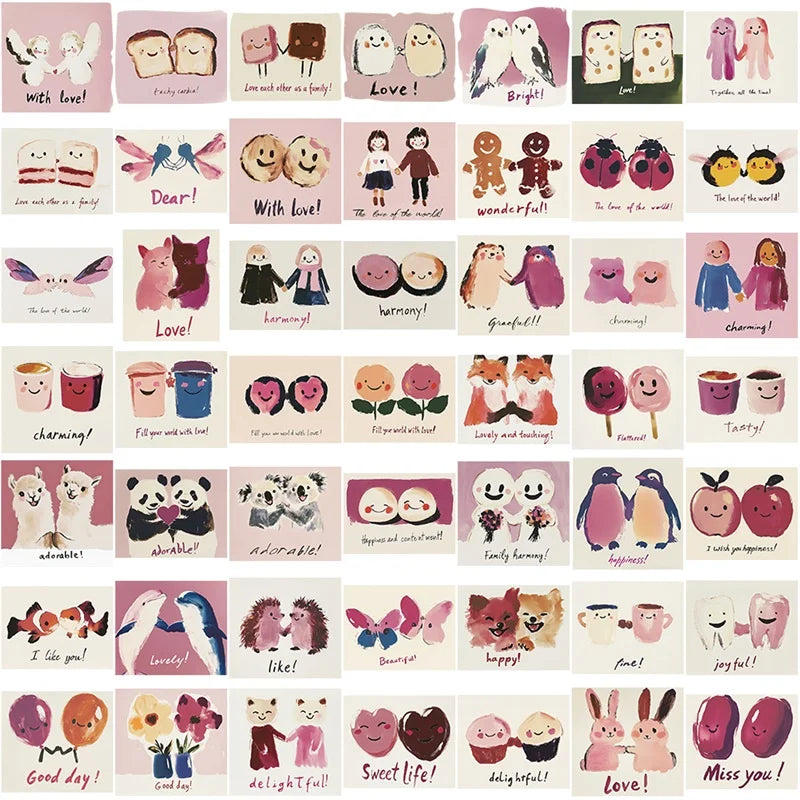 10/30/50PCS Cute Children's Drawing PVC Sticky Sticker Aesthetic DIY Decoration Scrapbooking School Stationery Supplies for Kids