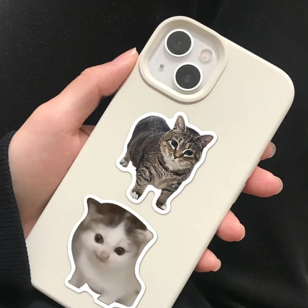 50PCS Creative Network Popular Cat Model Collection Handmade Account DIY Graffiti Manual Notebook Mobile Tablet Sticker Toy