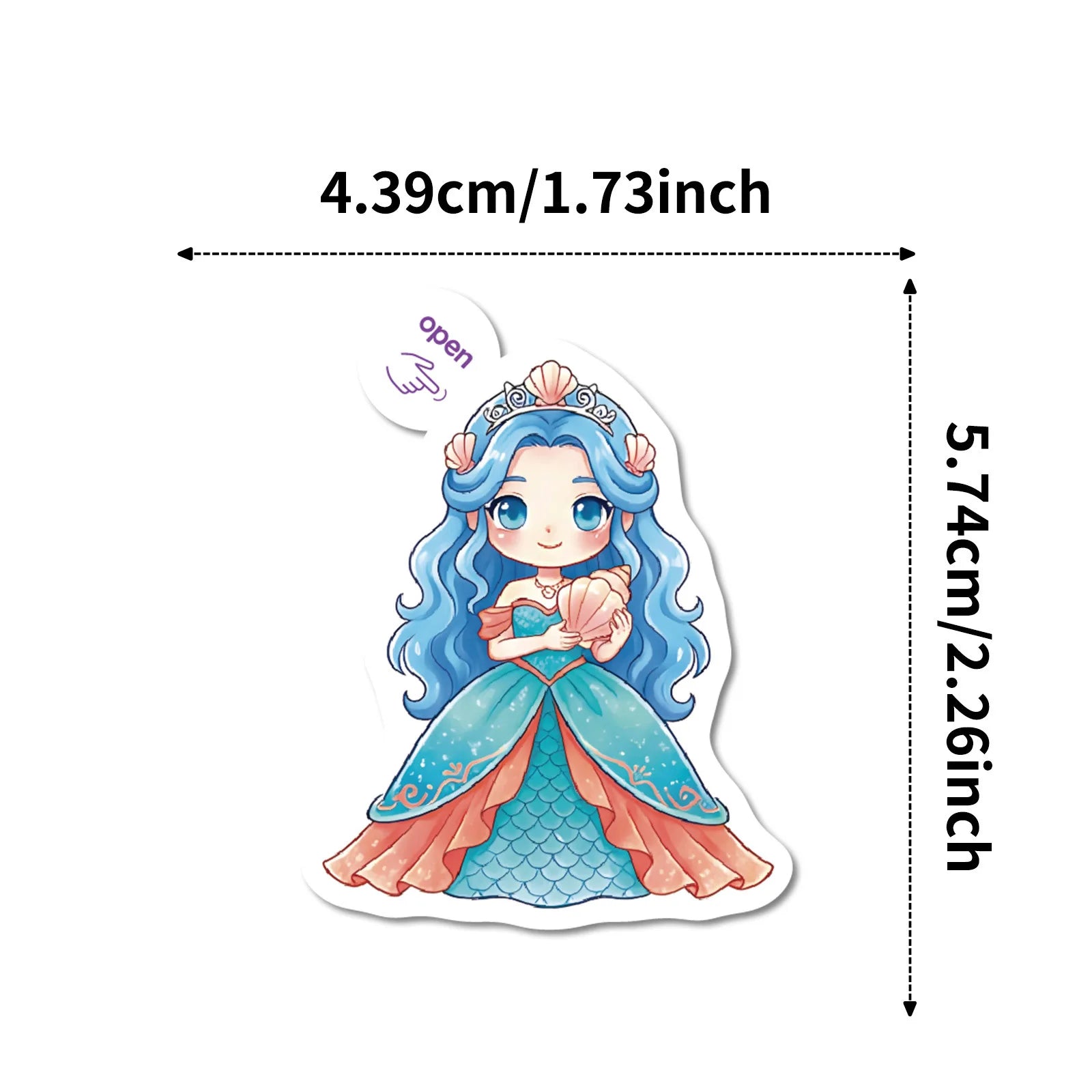 50/100 Pcs Cartoon Princess Dress Theme Stickers for Laptop Scrapbook Phone Case Thermos Toy Shelf File Holder Removable Decals