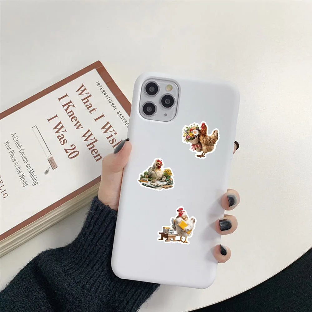 50/100 Pcs Unique HD Rooster Fun Stickers DIY Crafts for Room Furniture Skate Helmet Notebook Invitation Cooler Scrapbook Decals