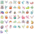 50/100PCS Waterproof Transparent PET Cartoon Candy Insect Stickers Decorative Guitar Notebook Stationery Stickers