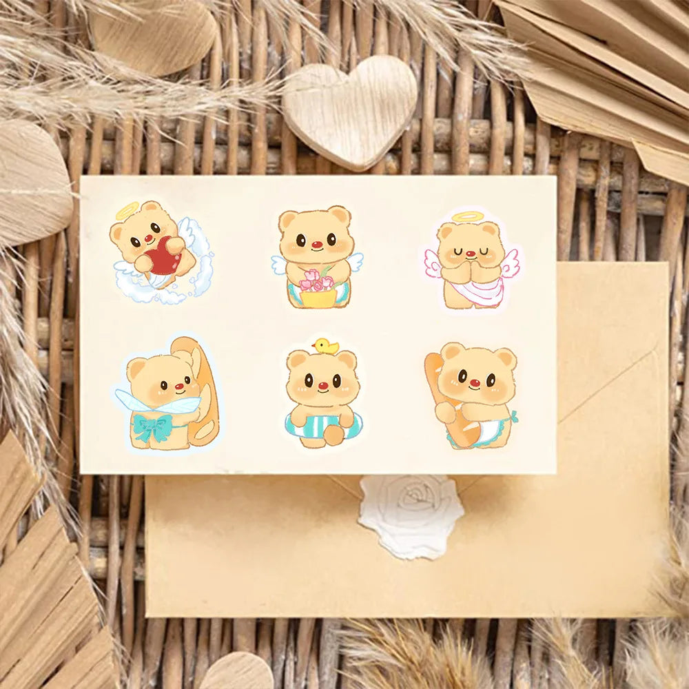 8PCS Butter Bear Cute and Fun Graffiti Stickers Toy DIY Manual Luggage Motorcycle Laptop Luggage Stickers