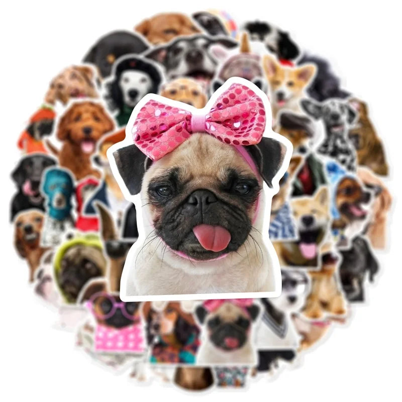 10/30/50PCS Kawaii Dog Hat PVC Sticker Aesthetic DIY Decoration Scrapbooking Accessories Stationery School Supplies for Kids