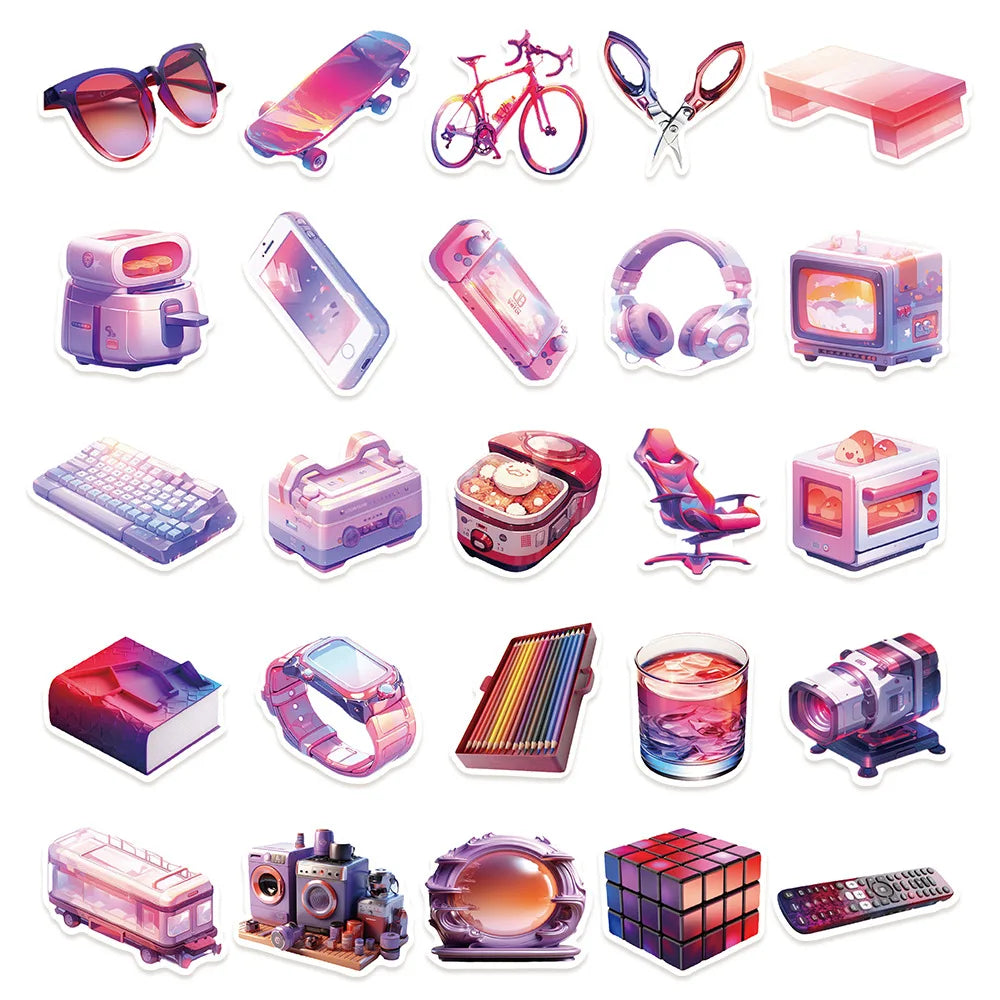49/98PCS Cool Digital Stickers Laptop Handbook Phone Case iPad Water Cup Decoration Cross border Stickers