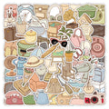 60-Pack Artistic Cartoon Hand-Drawn Furniture Stickers for Water Bottles Guitars Helmets Notebooks Luggage Stationery DIY