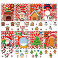 8/16PCS Christmas Puzzle Stickers DIY Stickers Gift Stickers Party Stickers Image Stickers Creative Stickers