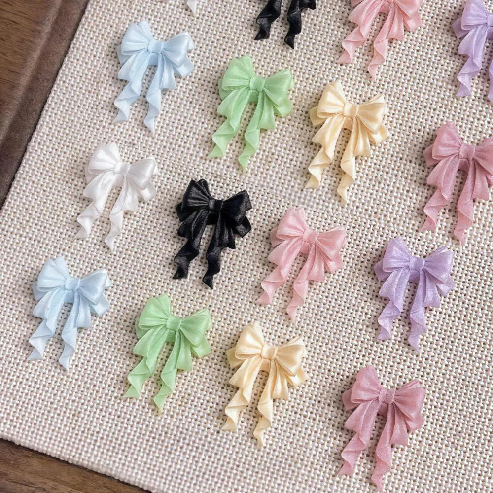 20pc Exqusitive Bows Nail Resin Charms Mini Bow Nail Art Accessories Bow Black White Rice White Bow Tie Nails Decoration Diamond