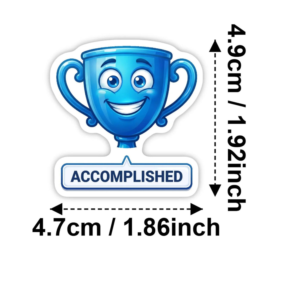 50/100 Pcs Blue Mood Management Stickers Cartoon Emoji Alphabet for Game Phone Toy Shelf File Holder Laptop Decals