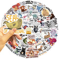50/100PCS Funny Animal Quotes Waterproof Graffiti Stickers DIY For Decoration Guitar Notebook Luggage Stationery