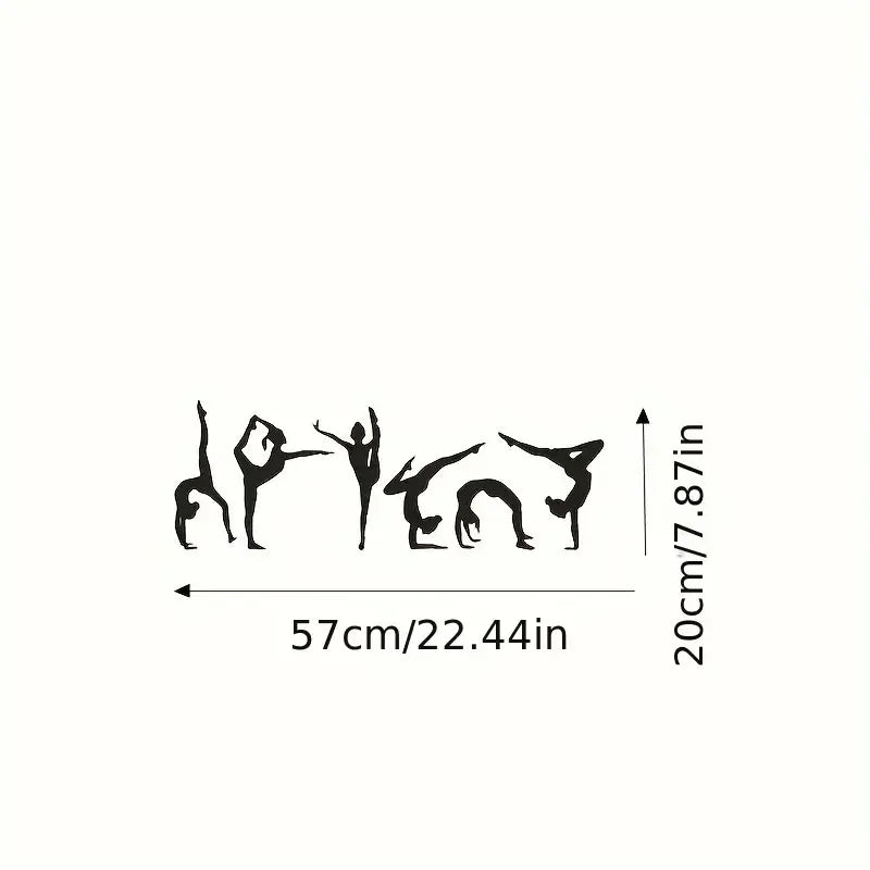 1 Set Six Dance Girls Gymnastics Wall Sticker, Sport Vinyl Art Wall Mural, Sticker For Home Decoration, Wall Papers Decor