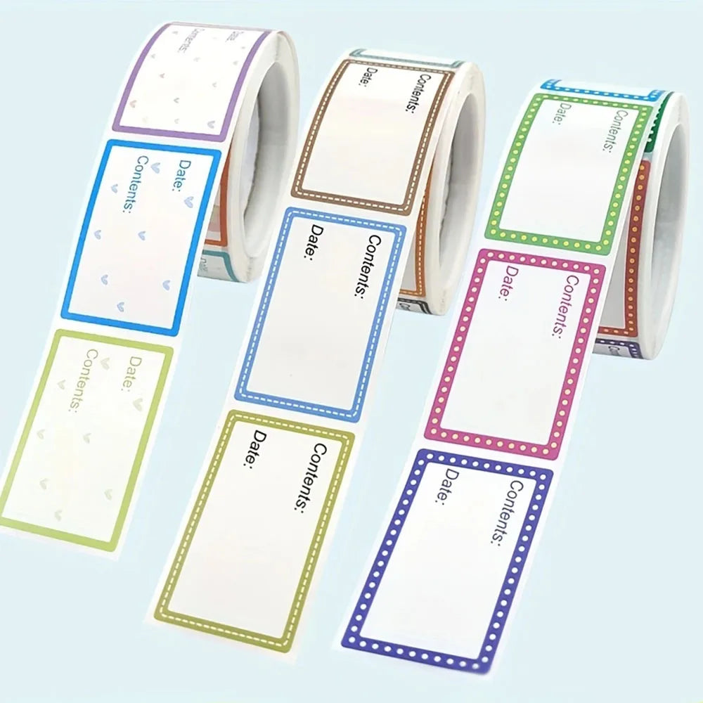 200Pcs/Roll Fridge&Freezer Safe Date/Content Food Catalog Sticker 1.0*1.57inch Kitchen Refrigerator Reminder Food Storage Labels