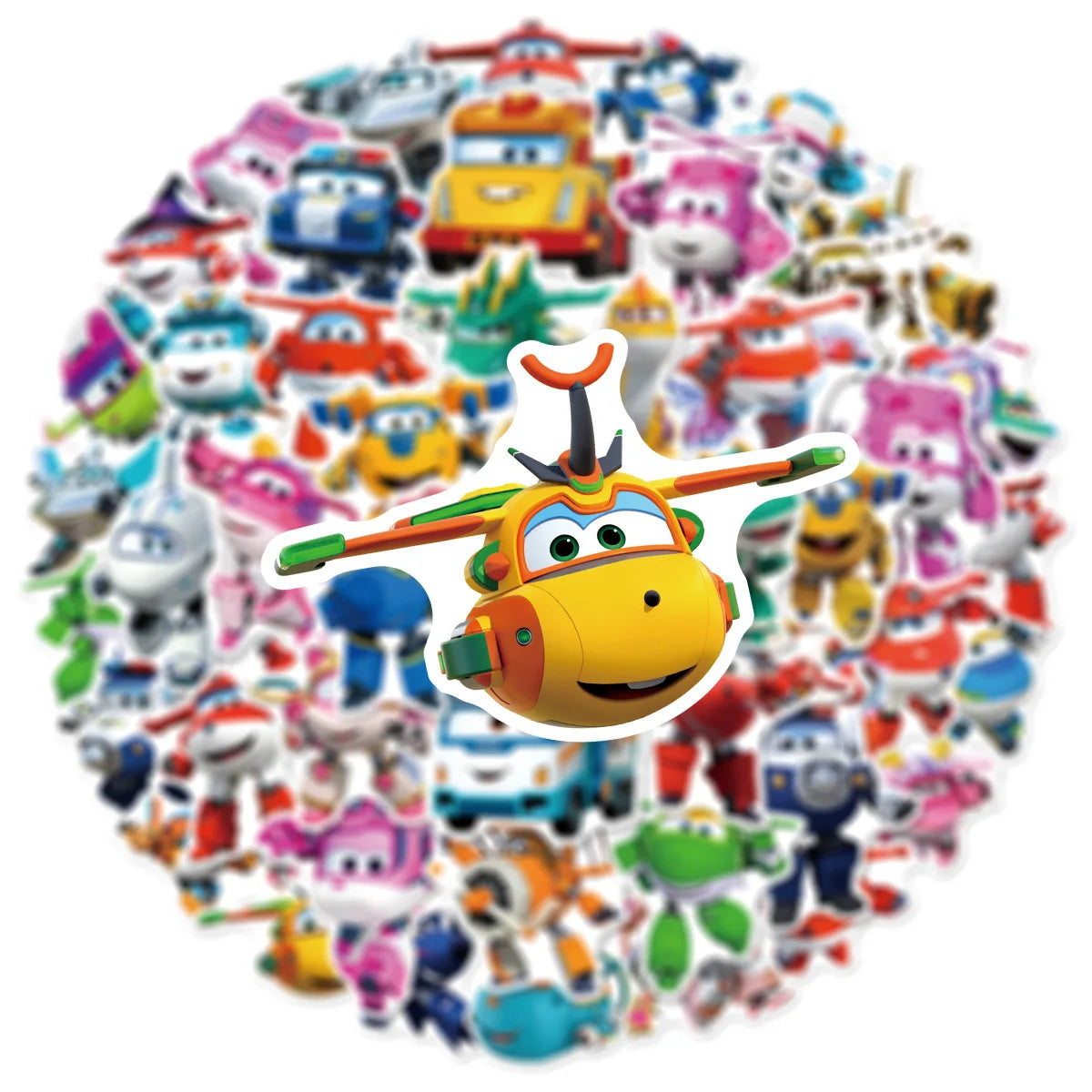 50PCS Cute Super Airplane Graffiti Stickers Phone Laptop Water Cup Children Notebook Stationary Reward Stickers