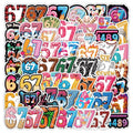 50/100PCS Cartoon Funny Number 67 Stickers Creative DIY Handbook Car Waterproof Decoration Stickers