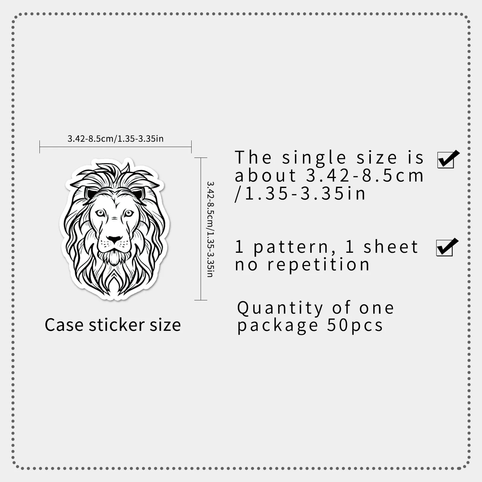 50-Pack Lion Graffiti Stickers Stationery Notebook Skateboard Water Cup Luggage DIY Waterproof Decals