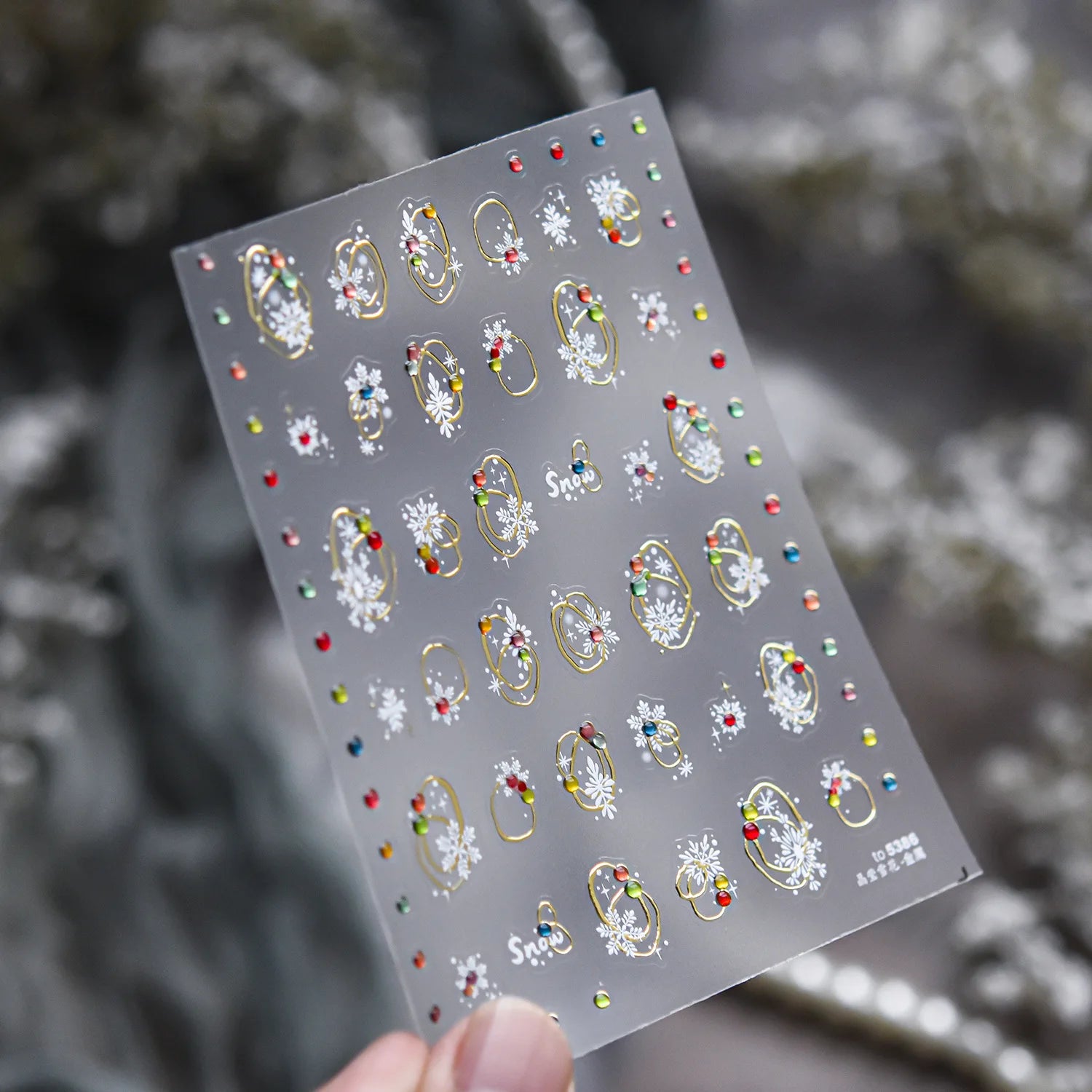 Christmas Hot Stamping Nail Stickers Exquisite Color Dots Snowflake Nails Art Decorations Stickers DIY Back Glue Manicure Decals