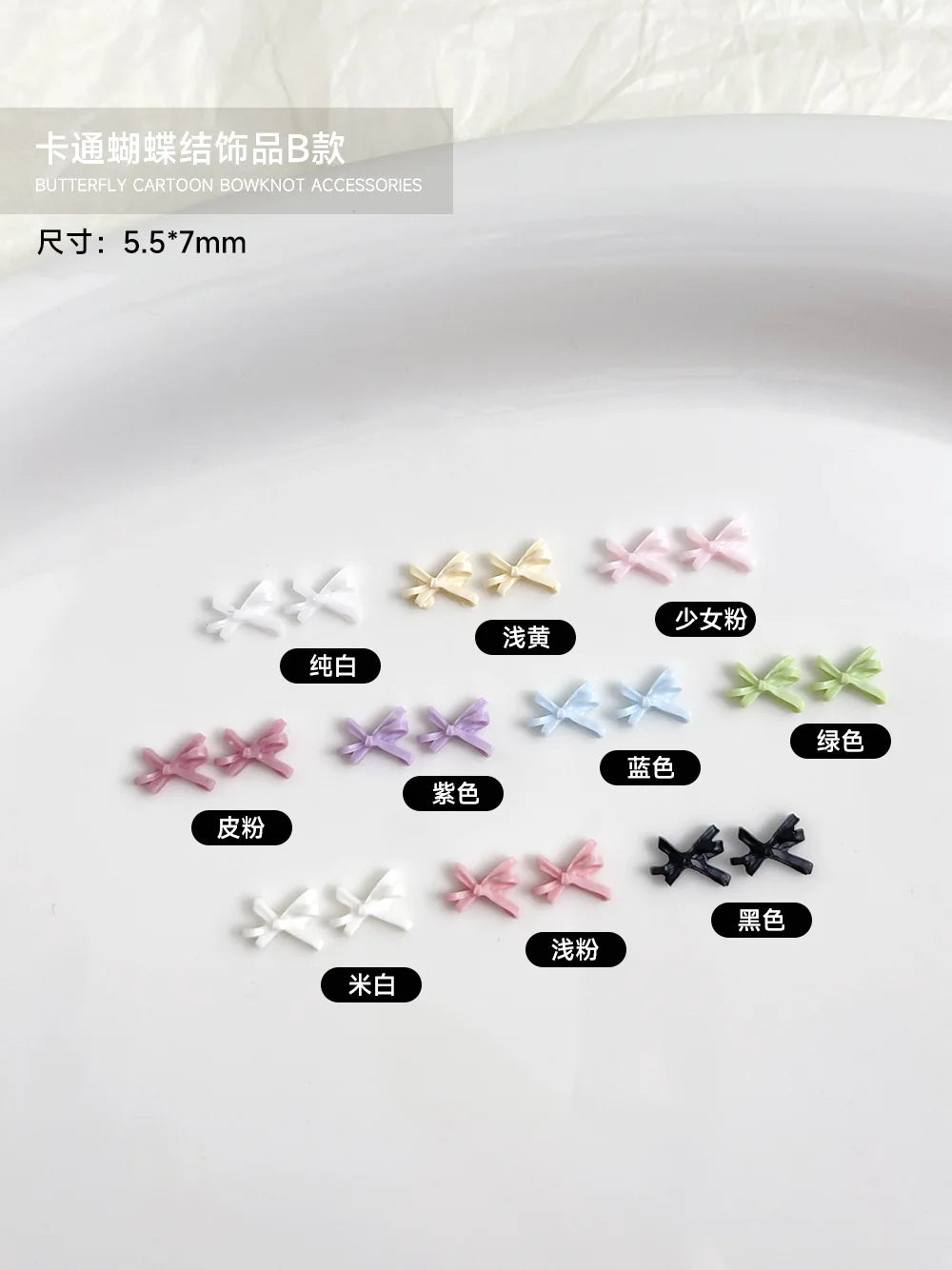 8Styies Bows Design Nail Art Aaccessories Mixed Colors Bow Macaron Cartoon 3D Ribbon Bow tie Resin Nail Charms DIY Manicure Tool
