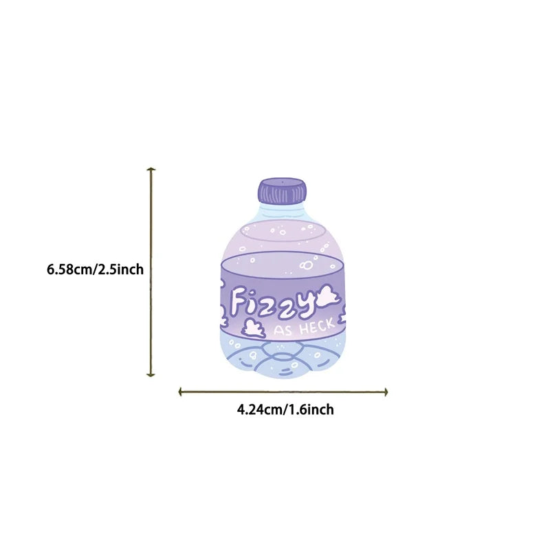 10/30/50PCS Kawaii Ins Snack PVC Sticky Sticker Aesthetic DIY Decoration Scrapbooking School Stationery Supplies for Kids
