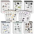 8/16PCS Waiting For The Weekend Collage Skateboards Transparent  Phone Cartoon Living Room Stationery Decals Graffiti Collages