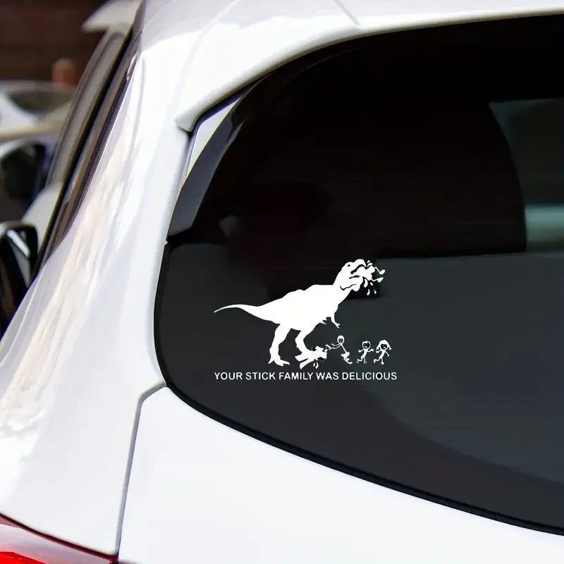 Make Your Car Roar With This T-Rex Stick Family Car Vinyl Decal