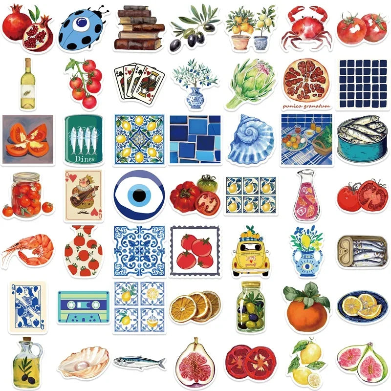 10/30/50PCS Vintage Tomato Sticky PVC Sticker Aesthetic Children's Stationery DIY Decoration Scrapbooking School Supplies