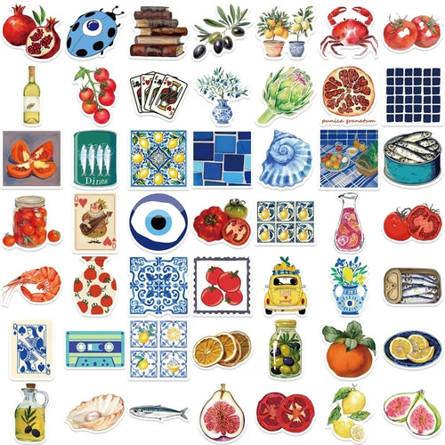 10/30/50PCS Vintage Tomato Sticky PVC Sticker Aesthetic Children's Stationery DIY Decoration Scrapbooking School Supplies