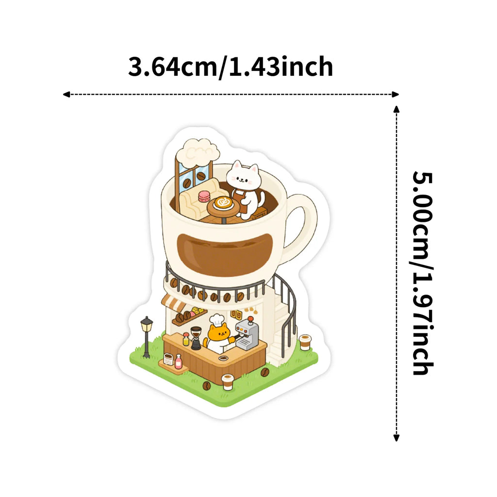 56PCS Cute 3D Scene Stickers, Office School Supplies Children Notebook Stationery Suitcase Waterproof Art Sticker