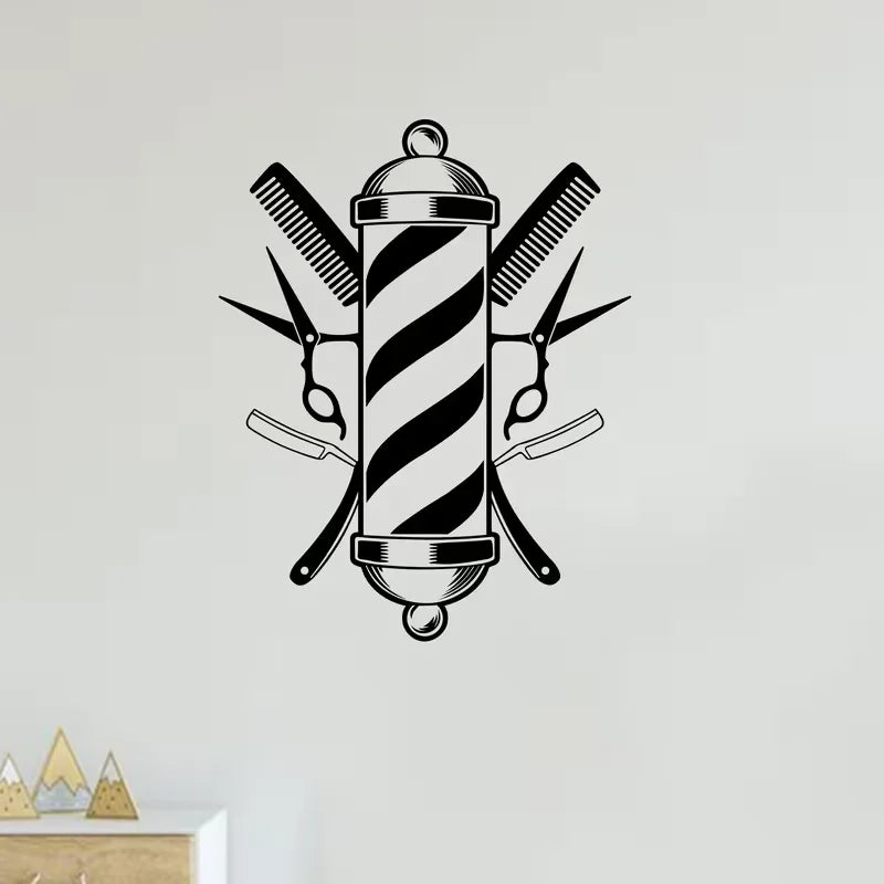 Barber Shop Wall Sticker Vinyl Windows Decal Beauty Salon Wall Sticker Hair Salon Home Decoration Art Interior Design Door Decor