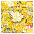 50PCS Cheese Cartoon Stickers, Student Stationery Journal Organizer Box Waterproof Decorative Art Stickers