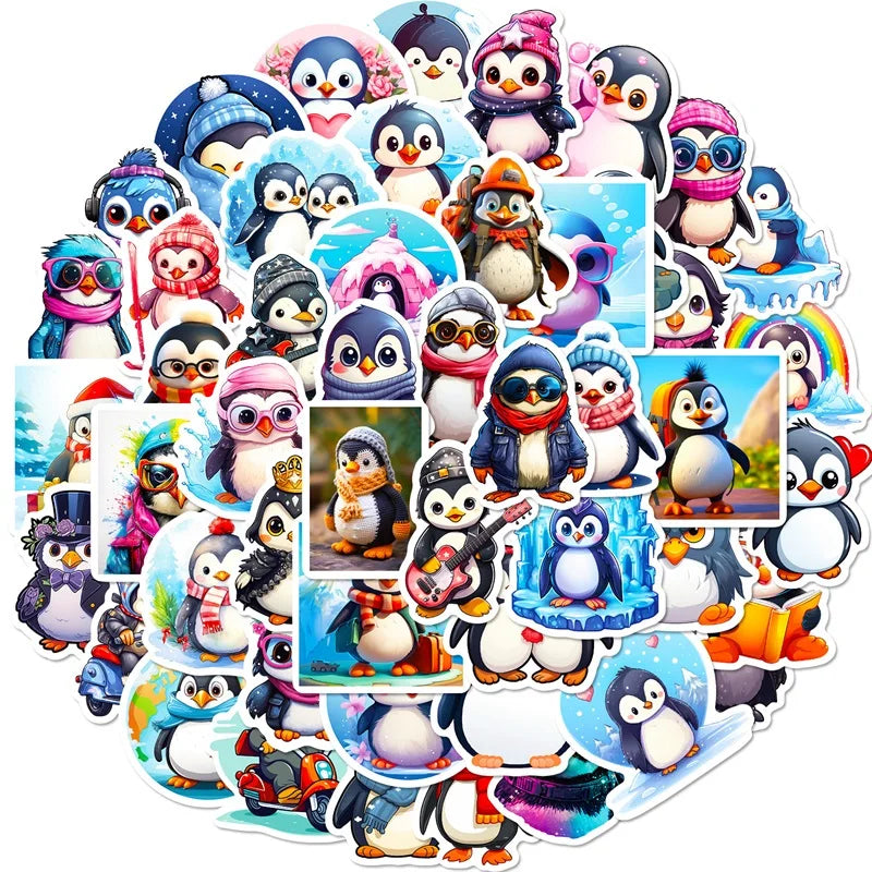 10/30/50PCS Cute Penguin PVC Sticker Aesthetic DIY Children's Decoration Scrapbooking Japan Stationery School Supplies for Kids