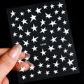5D Relief Nail Stickers Sweet Starlight Nail Accessory Stickers Colorful Irregular Star Nail Decals Adhesive Nail Art Stickers