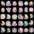 30Pcs Cartoon Dream Series Pet Stickers, 3D Laser Transparent DIY Decor Skateboard Hot Stamping Stickers