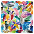 50/100PCS Transparent PET Colorful Feather Graffiti Stickers Decorative Stationery Box Stickers Reward