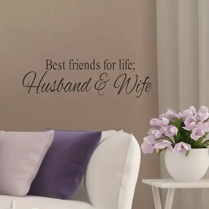 1pc Romantic Quotes Wall Sticker, Gift for Friends Lover, Bedroom Living Room Porch Home Decor Wall Sticker, Waterproof Vinyl Re
