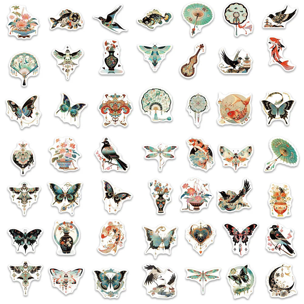50/100pcs Retro Graffiti Stickers Personalized Decoration Guitar Notebook Luggage DIY Waterproof Stickers
