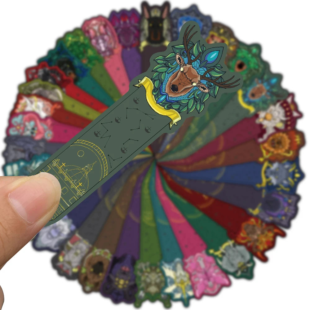 30PCS Animal Emblem Bookmark Reading Books Reading Scrapbooking DIY Phone Cards Cartoon DIY Aesthetic Creative Decals Bookmarks