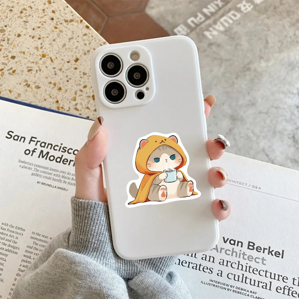 50PCS Cat Cute Creative Fun Stickers DIY Manual Speaker Decoration Luggage Notebook Water Cup Label Waterproof Stickers