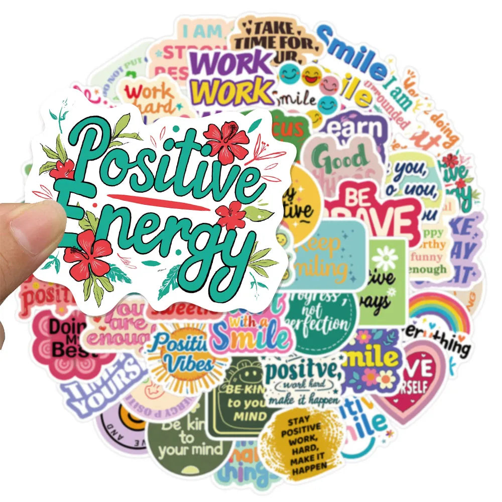 50PCS Positive Positive Stickers Harajuku Kawaii Skateboard Graffiti Stickers DIY Notebook Phone Case Manual Decorative Stickers