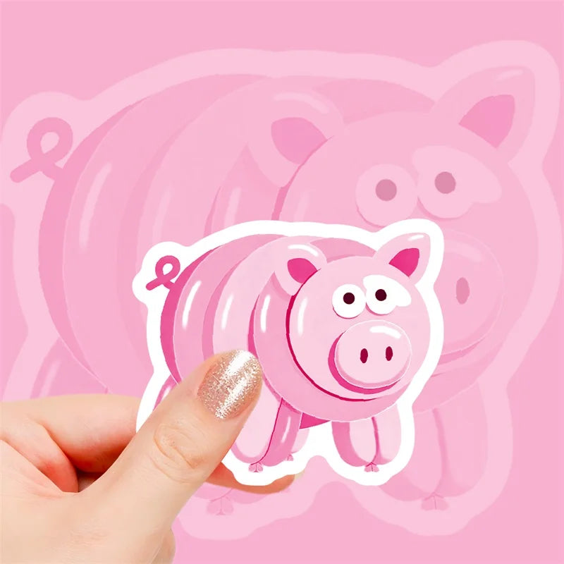 10/30/56PCS Kawaii Balloon Animal PVC Sticky Sticker Aesthetic Children's DIY Decoration Scrapbooking School Supplies