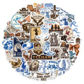 50PCS Creative Blue Brown Cowboy Graffiti Stickers DIY Luggage Laptop Tablet Speaker Decorative Wall Stickers Gift Stickers