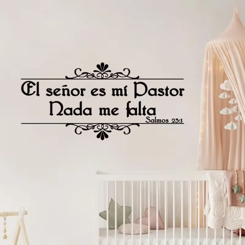Spanish Psalm 23:1 Bible Verse Wall Sticker Living Room Bedroom Christian Jesus Pray Wall Decal Home Decor